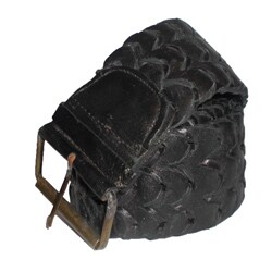 CO2 Women's Black Woven Leather Belt