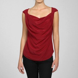 Line & Dot Women's Draped-neck Low-back Silk Top