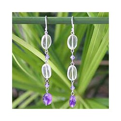 Sterling Silver 'Precious' Amethyst and Citrine Earrings (Thailand)