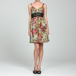 Spense Women's Animal/ Floral Print Empire Dress