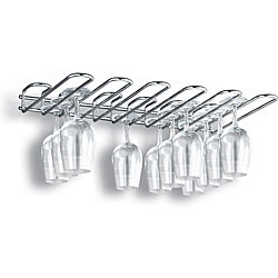 Paderno Chrome Wall-mounted Wine Glass Rack