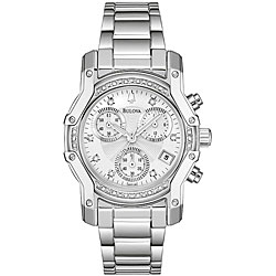 96R138 Bulova Women's Stainless Steel Diamond Accent Watch