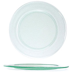 Turgla Handcrafted 13.75-inch Clear Glass Appetizer/ Dessert Plate (Pack of 6)