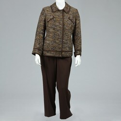 Emily Women's Plus-size 3-piece Jacket Pant and Skirt Set