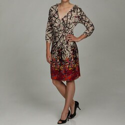 Jonathan Martin Women's Wild Grid Splatter Print Wrap Dress