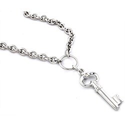 Sterling Silver Diamond Accent Key Charm Bracelet