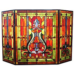 Victorian Stained Glass Fireplace Screen