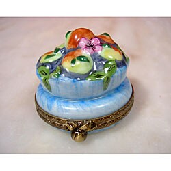 Limoges Hand-painted Fruit Basket Collectible Box