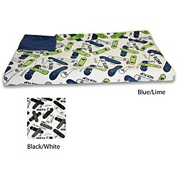 Skateboard Print Microluxe Throw
