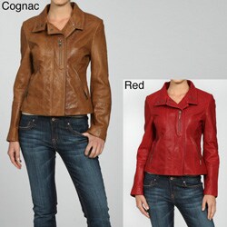 Izod Women's Plus Size Leather Moto-inspired Jacket