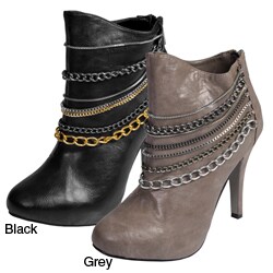 Anne Michelle by Journee Women's Chain High Heel Boots