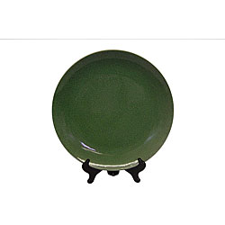 Round Celedon Crackle Porcelain Plate