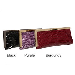 Jessica McClintock Framed Faux Croc Clutch
