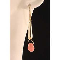 14k Gold Sunsets Tears Vintage Glass Earrings