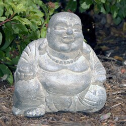 Stone Antique 9-inch Happy Buddha Statue (Indonesia)
