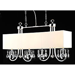 4-light White Shade Crystal Chandelier