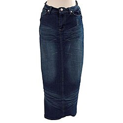 Naomi Women's Crinkle Long Denim Skirt