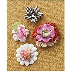 Vintage Groove 4-piece Woven Flowers Design Beads