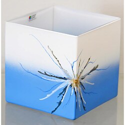 Blue Desert Flower Glass Vase