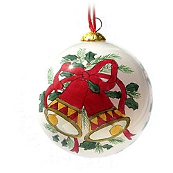 Bells and Holly Glass Christmas Ornament (Case of 60)