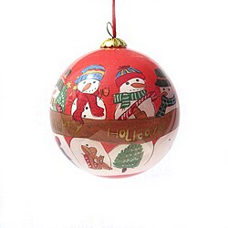 Snowman Glass Christmas Ornament (Case of 60)