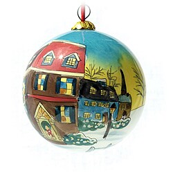 Christmas House Glass Ornament (Case of 60)
