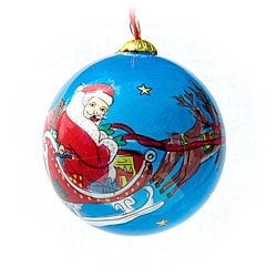 Flying Santa Glass Christmas Ornaments (Case of 60)