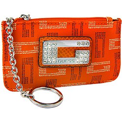 Guess Women's Naomi Orange Logo Print Coin Purse Wallet