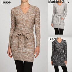 Chances R Women's V-neck Long Sleeve Sweater Dress
