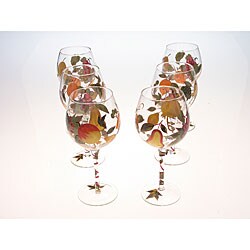 Certified International Siena 18-oz Hand-painted Wine Glasses (Set of 6)