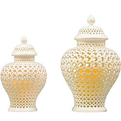 CandleTEK White Apothecary Urn with Flameless Wax Candle