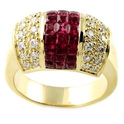 14k Yellow Gold Ruby and 1/2ct TDW Diamond Ring (H-I, I1-I2)