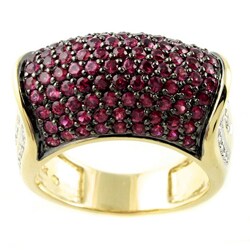 14k Yellow Gold Ruby and 1/4ct TDW Diamond Ring (H-I, I1-I2)