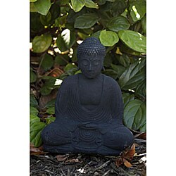 Black Stone Garden Buddha Sculpture (Indonesia)
