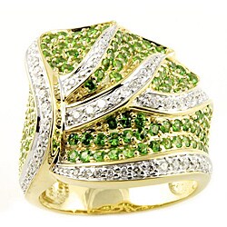 14k Yellow Gold Tsavorite and 2/5ct TDW Diamond Ring (H-I, I1)
