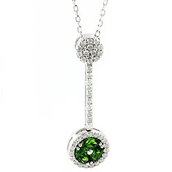 14k White Gold Chrome Diopside and 1/2ct TDW Diamond Necklace (H-I, I2-I3)