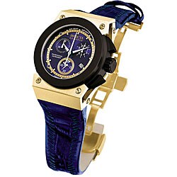 Invicta Men's Akula Chronograph Blue Leather Strap Watch