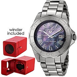 Swiss Legend Men's Black Dial Tungsten Watch with Watch Winder