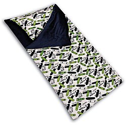 Microplush Blue/ White/ Lime Skateboards Sleeping Bag
