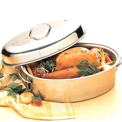 Prime Pacific Stainless Steel High Domed Oval Roasting Pan with Rack by Prime Pacific