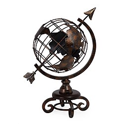 Iron Old Spanish Mission Tabletop Globe (China)