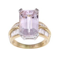18k Yellow Gold Kunzite and 7/8ct TDW Diamond Ring (H-I, I1-I2)