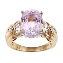 18k Yellow Gold Kunzite and 3/4ct TDW Diamond Ring (I-J, I1-I2)