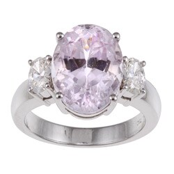 18k White Gold Kunzite and 5/8ct TDW Diamond Ring (I-J, SI1-SI2)