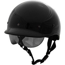 DOT Polo Jockey Gloss Black Motorcycle Helmet