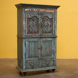 Teak Wood Hand-carved Antique Cabinet (India)