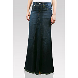 Women's Mermaid Dark Wash Denim Long Skirt