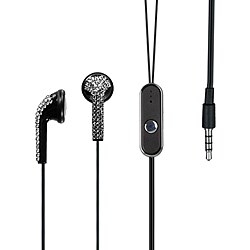 Silver Diamond Stereo Handsfree Cell Phone Headset