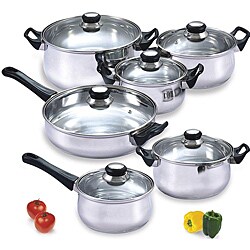 Stainless Steel 12-piece Cookware Set Stainless Steel 12-piece Cookware Set