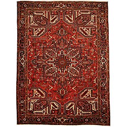 Hand-knotted Heriz Red Wool Rug ( 9'10 x 13'3)